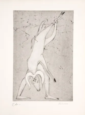 Água-Forte Prinner - Le livre des morts Égyptiens, 1948.