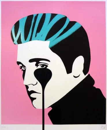 Serigrafia Pure Evil - Pure Elvis - King Creole (pink, black & green)
