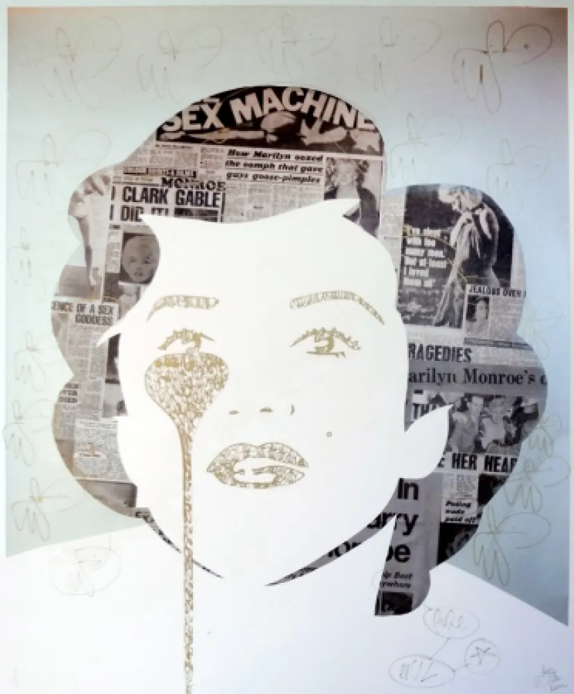 Serigrafia Pure Evil - The last Marilyn (golden ink face)