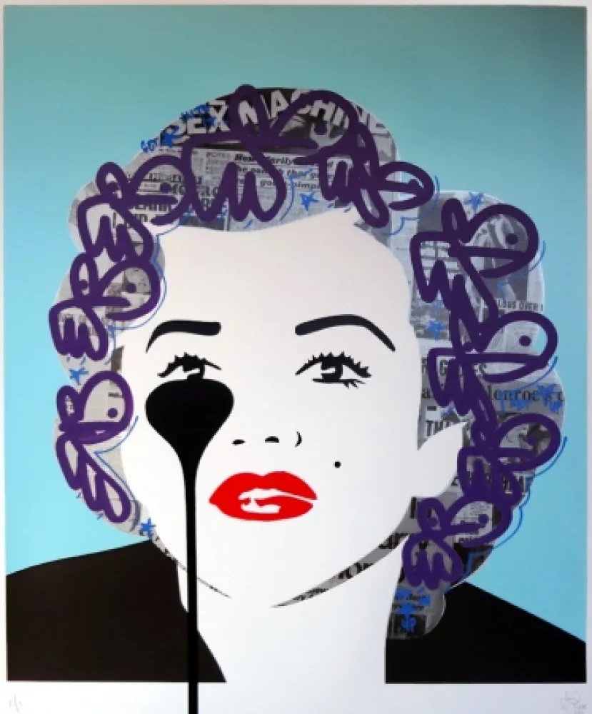 Serigrafia Pure Evil - The last Marilyn (plum bunnies)