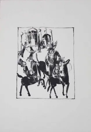 Litografia Pyroth - Adschîb, Gharîb und Kâsim machen sich auf den Weg