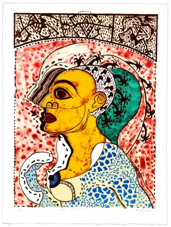 Litografia Radhamès - Cabeza llena de palmas