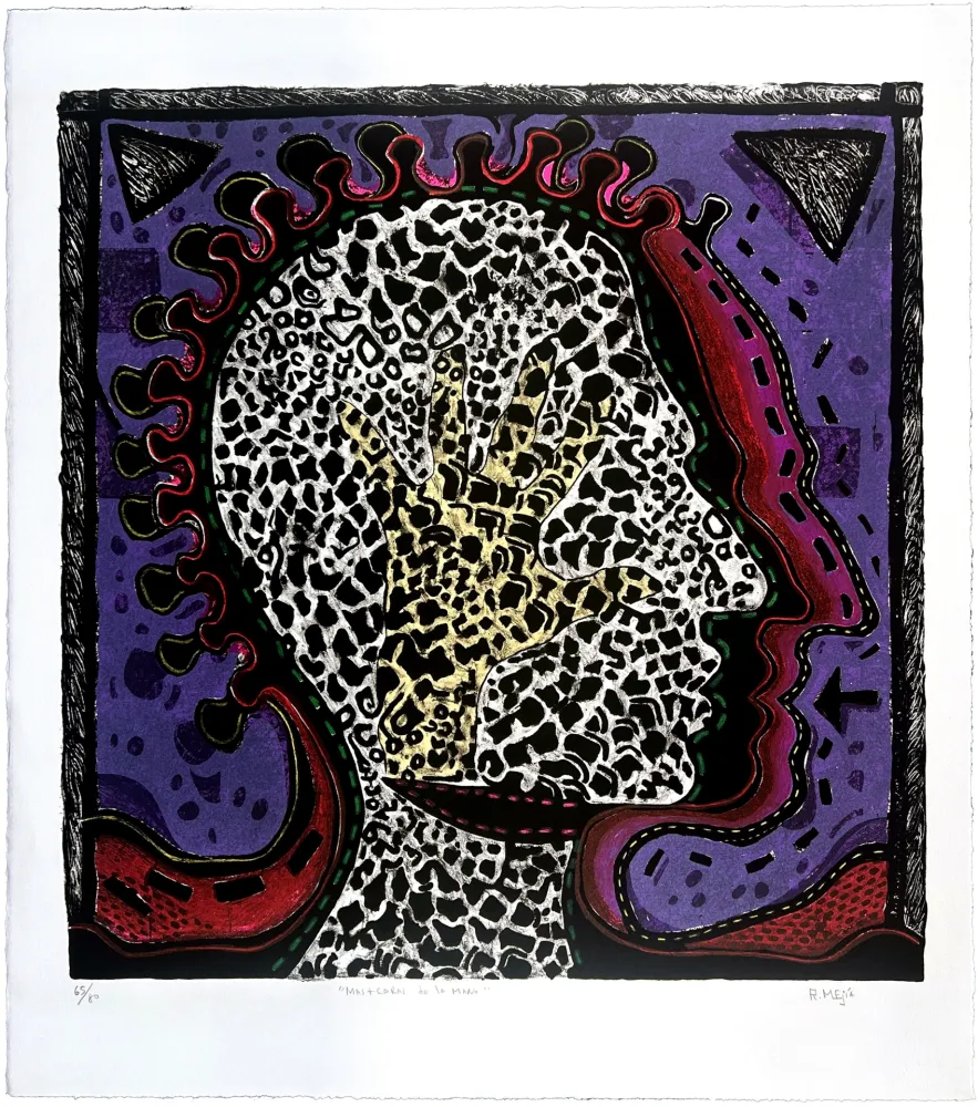 Litografia Radhamès - Mas+caras de la mano