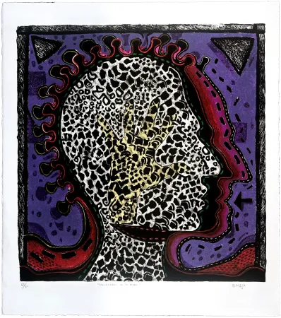 Litografia Radhamès - Mas+caras de la mano