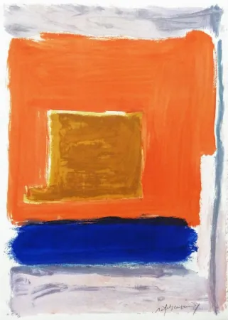 Gravura Ràfols Casamada - Quadrat i taronja