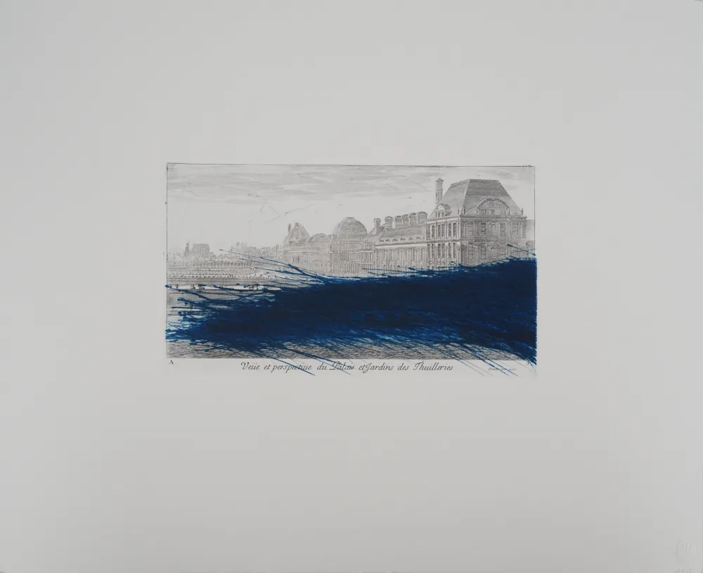 Gravura Rainer - Paris, Hommage au Louvre en bleu