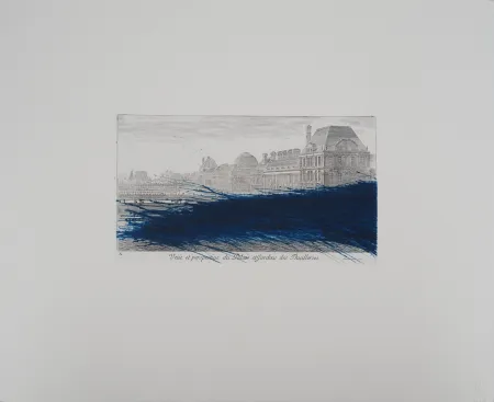 Gravura Rainer - Paris, Hommage au Louvre en bleu