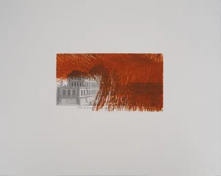 Gravura Rainer - Paris, Louvre en orange