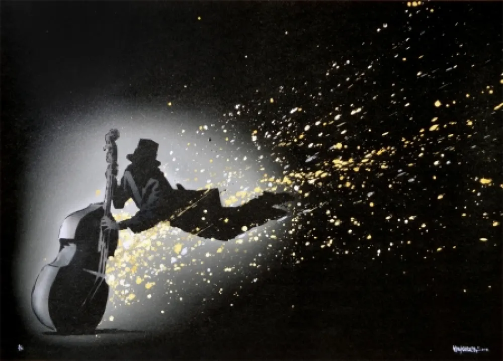 Litografia Random - Blowing in the wind (black hand finished)