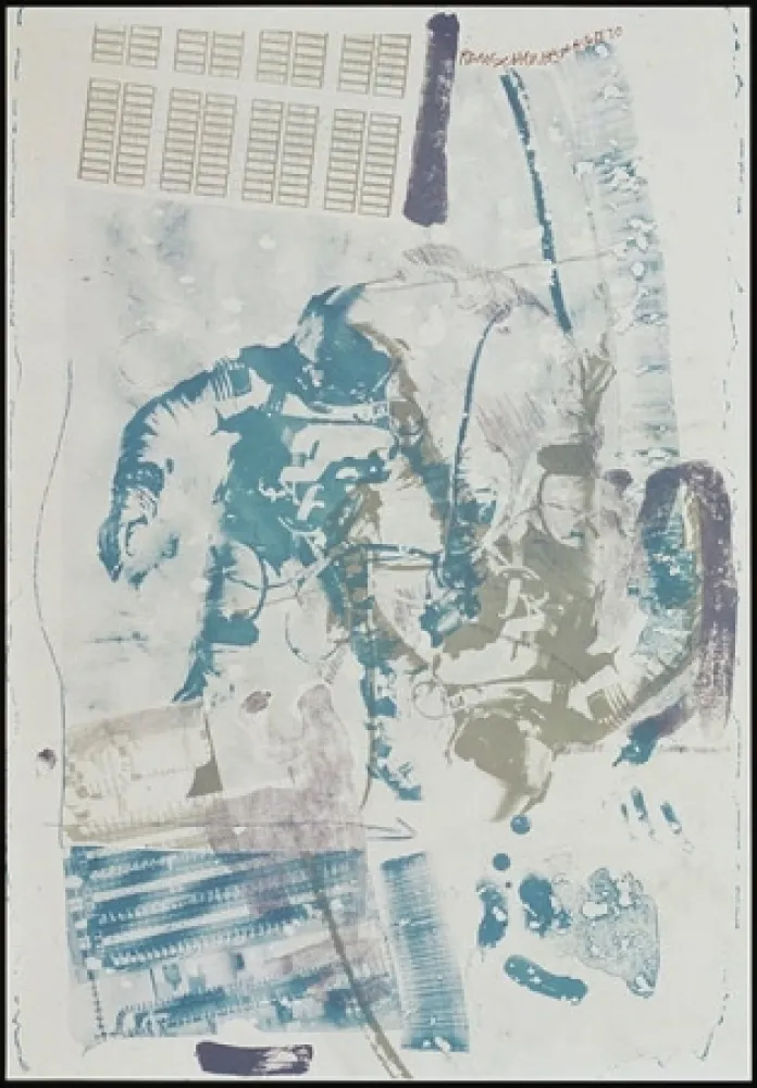 Litografia Rauschenberg - White Walk, from Stoned Moon series