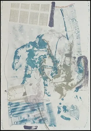Litografia Rauschenberg - White Walk, from Stoned Moon series