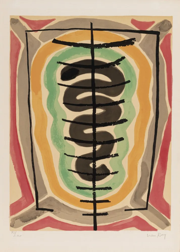 Litografia Ray - De l'origine des espèces par voie de sélection irrationnelle (#B), 1971 - Hand-signed!