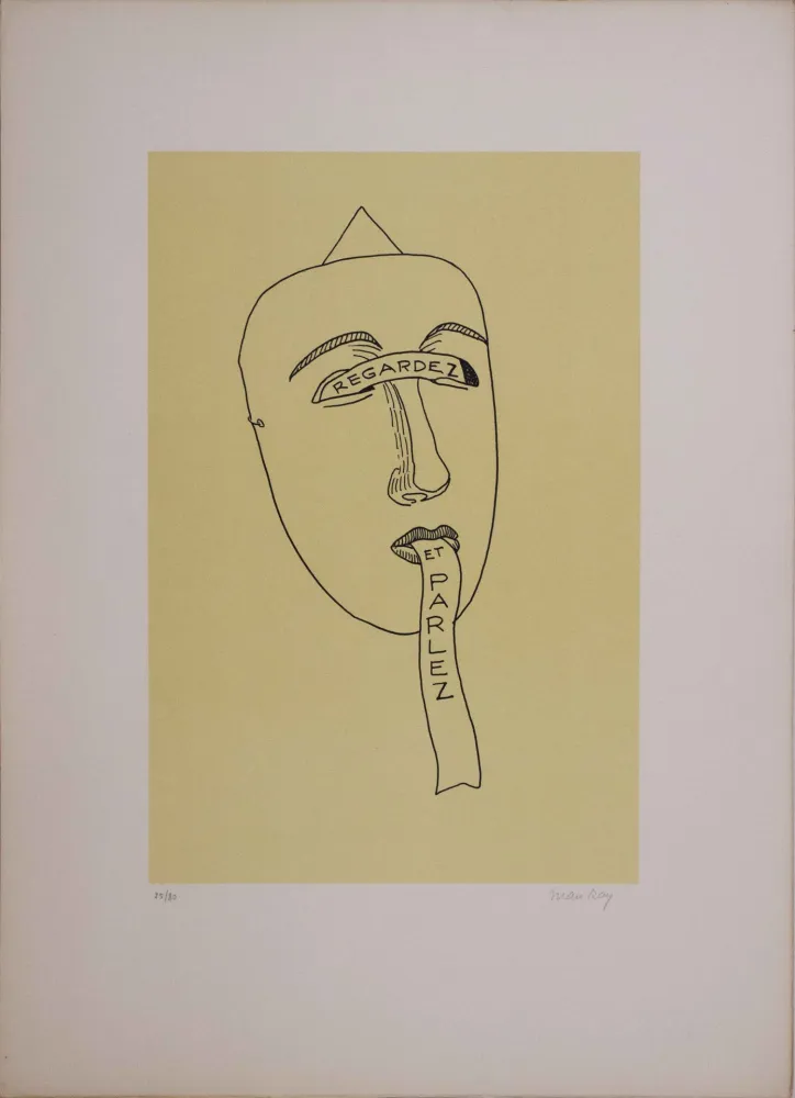 Litografia Ray - Les six masques voyants