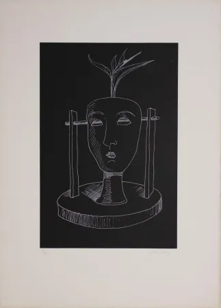 Litografia Ray - Les six masques voyants