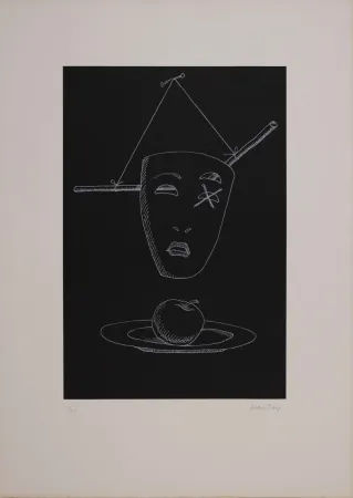 Litografia Ray - Les six masques voyants