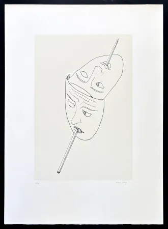 Litografia Ray - Man Ray (1890–1976) - Maschere - Lithograph on paper