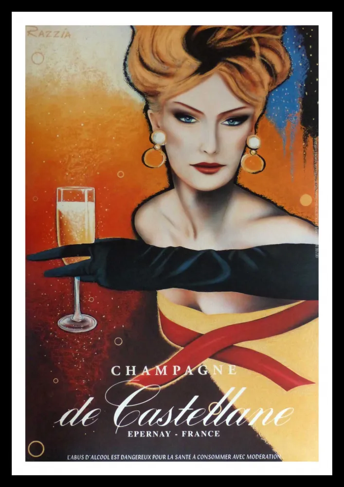 Cartaz Razzia - CHAMPAGNE DE CASTELLANE - EPERNAY FRANCE
