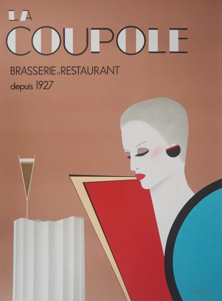 Litografia Razzia - La Coupole : Femme à la coupe de Champagne