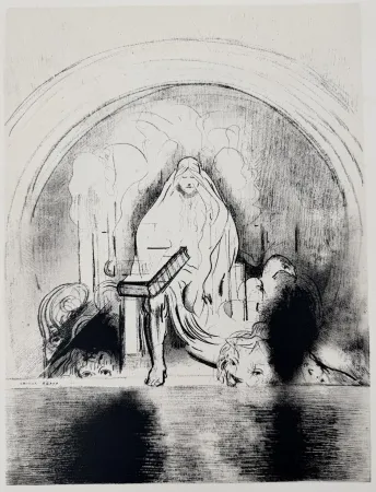 Litografia Redon - Puis je vis...
