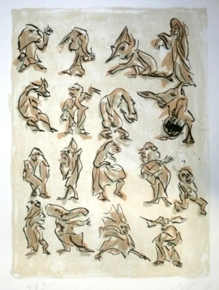 Litografia Reinhoud - 17 contre