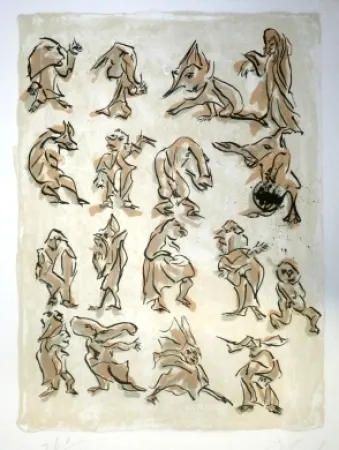 Litografia Reinhoud - 17 contre