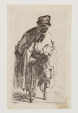 Gravura Rembrandt - Beggar with a wooden Leg