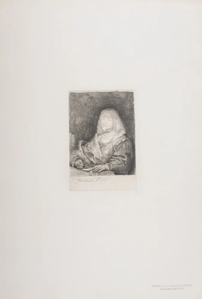 Heliogravura Rembrandt - Homme avec chaine et croix