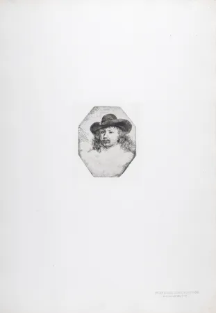 Heliogravura Rembrandt - Jeune homme dans un octogone