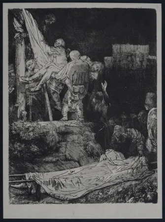 Heliogravura Rembrandt - La descente de croix aux flambeaux