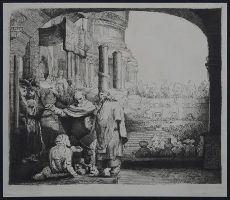 Heliogravura Rembrandt - Saint Pierre guérissant le paralytique