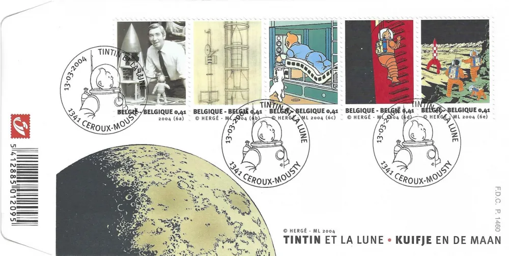 Talhe-Doce Rémi - Tintin et la Lune - First Day Covers