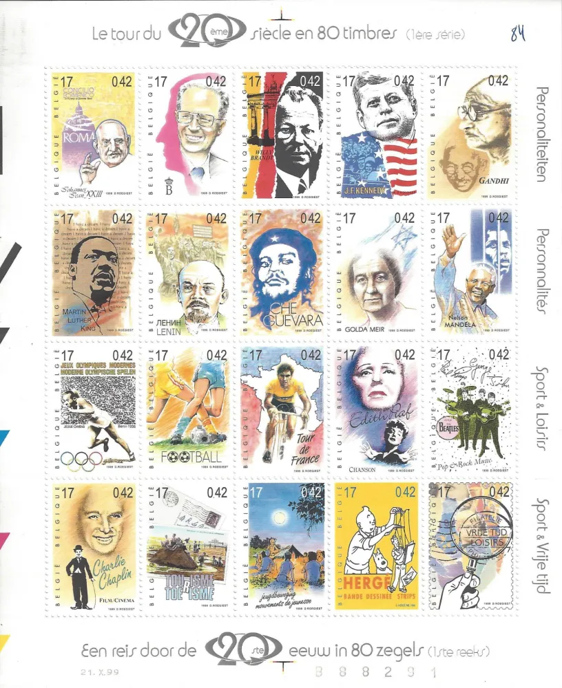 Talhe-Doce Rémi - Tintin Le Tour du 20ème siècle en 80 timbres