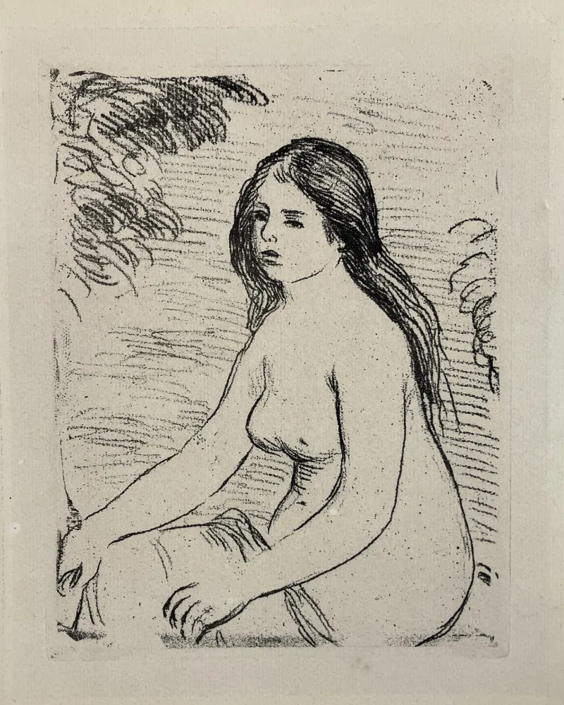 Água-Forte Renoir - Femme nue assise, circa 1906