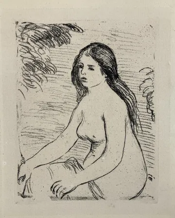 Água-Forte Renoir - Femme nue assise, circa 1906