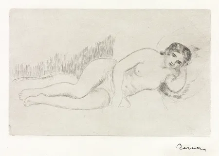 Gravura Renoir - Femme nue couche (tournée a droite) 1ere planche 