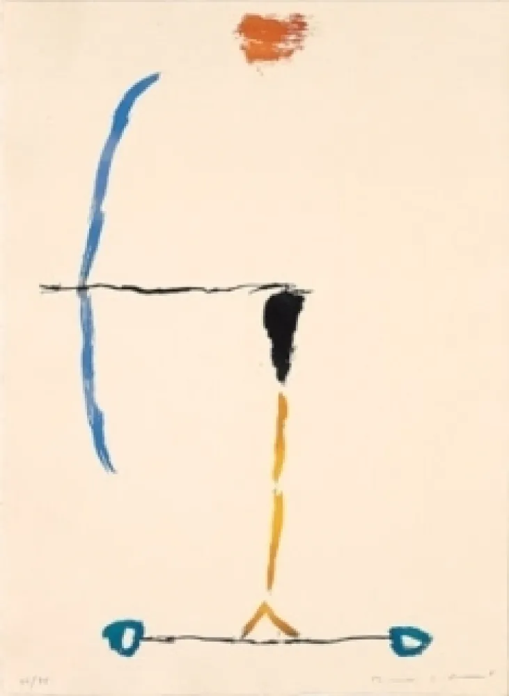 Gravura Riera I Aragó - Avió arc blau 