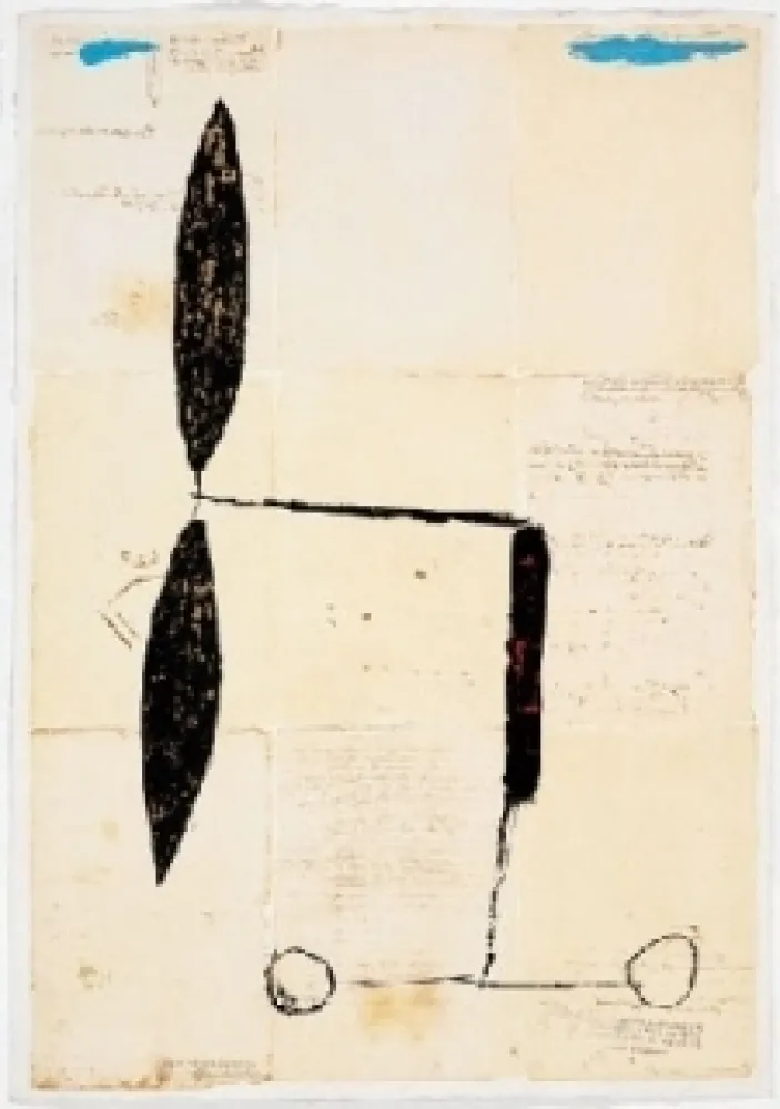 Múltiplo Riera I Aragó - Avió hèlix daurada sobre manuscrits 