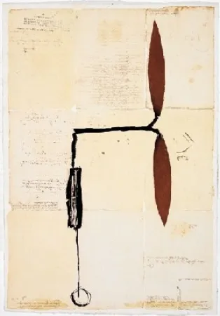 Múltiplo Riera I Aragó - Avió hèlix vermella sobre manuscrits