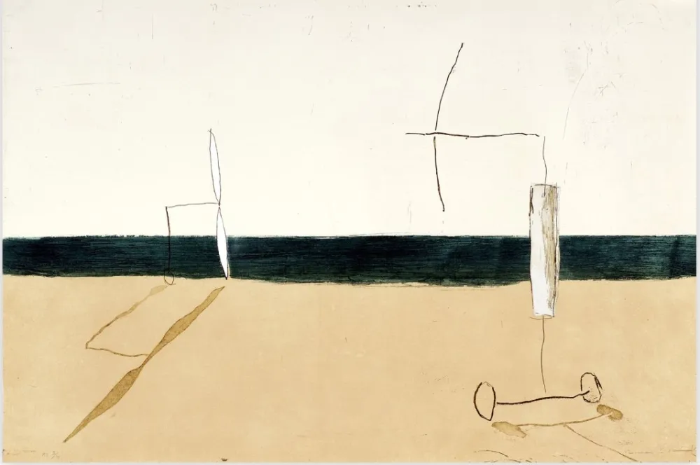 Água-Forte E Água-Tinta Riera I Aragó - Paisaje con Aviones Blancos