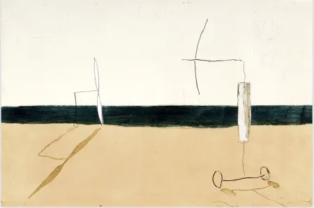 Água-Forte E Água-Tinta Riera I Aragó - Paisaje con Aviones Blancos