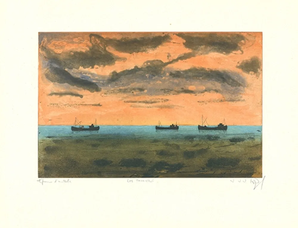 Água-Forte E Água-Tinta Rigal J.j.j. - Thonniers au large de Rosas