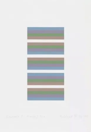 Serigrafia Riley - Intervals 3 - Orange / Blue