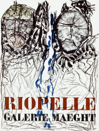 Cartaz Riopelle - AFFICHE EN LITHOGRAPHIE pour l'exposition à la Galerie Maeght en 1974