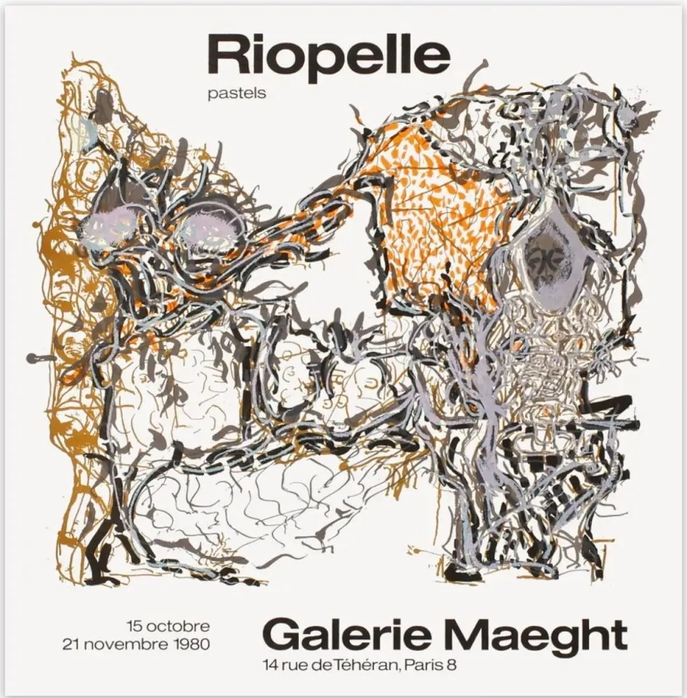 Cartaz Riopelle - AFFICHE EN LITHOGRAPHIE pour l'exposition 
