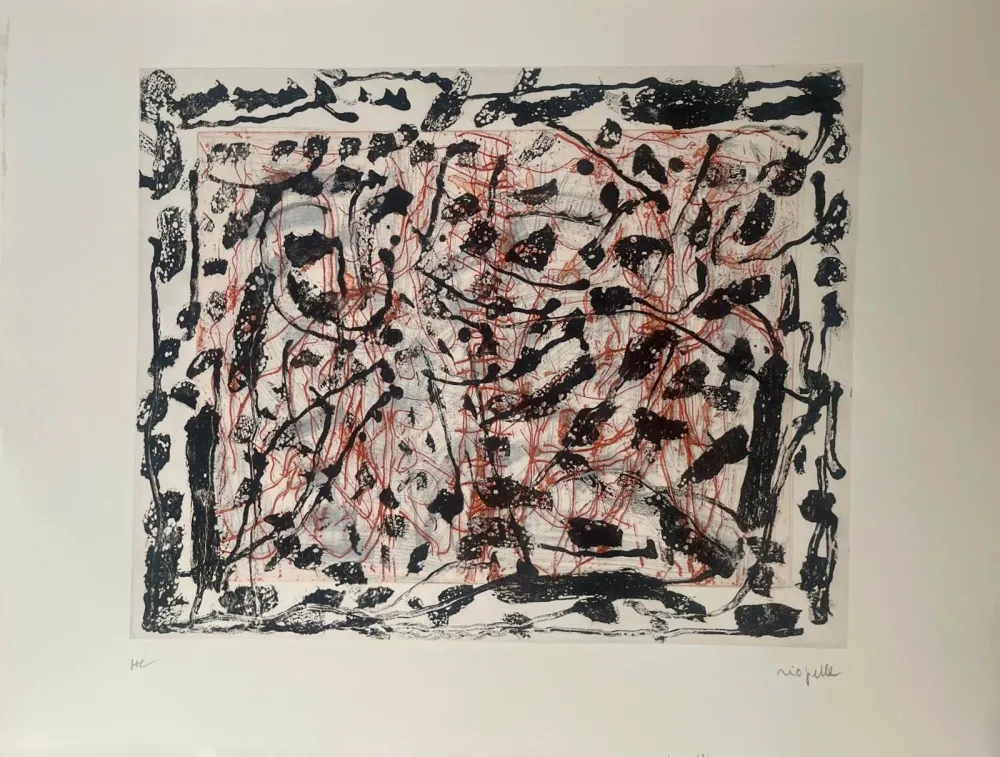 Água-Forte E Água-Tinta Riopelle - Les mouches à Marier (Planche VII) 