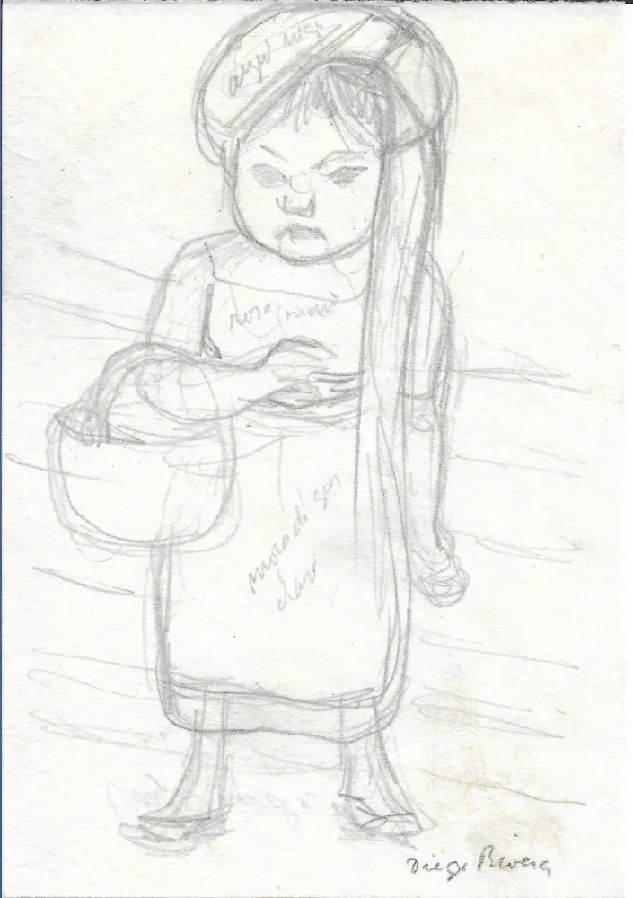 Sem Técnica Rivera - Niña con cesta / Girl with Basket