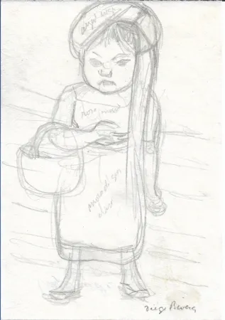 Sem Técnica Rivera - Niña con cesta / Girl with Basket