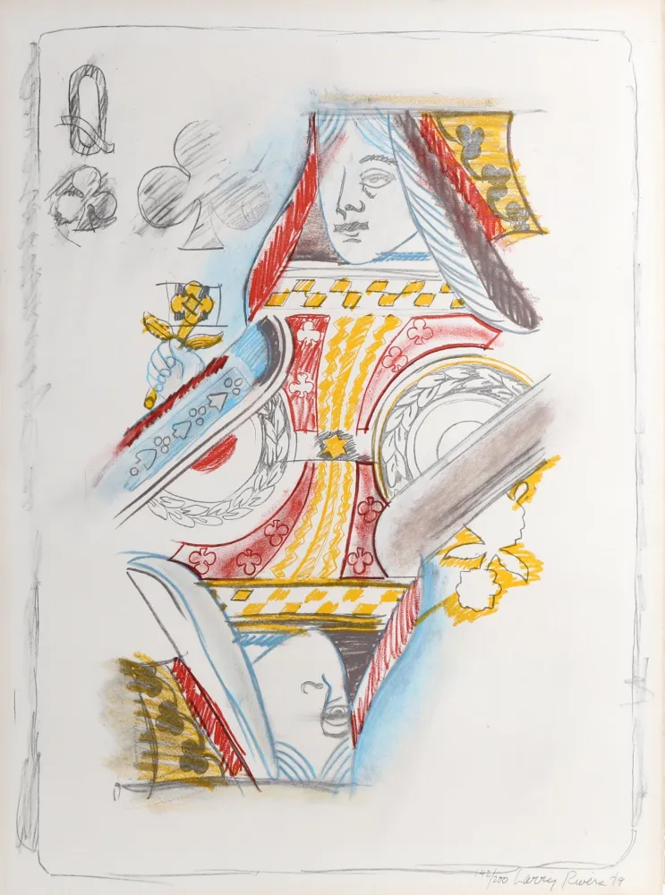 Litografia Rivers - Queen of Clubs