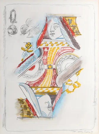 Litografia Rivers - Queen of Clubs