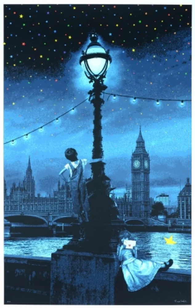Serigrafia Roamcouch - When you wish upon a star - London (blue edition)